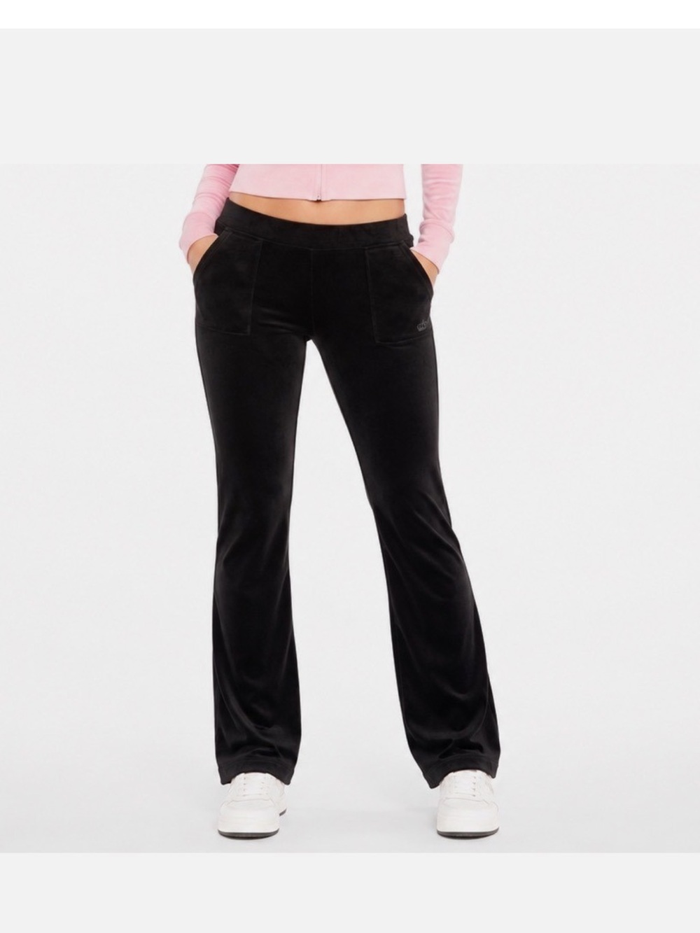 Juicy Couture Black Velour Boot-Cut Pants
